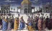 Pietro Perugino christ giving the keys to st.peter Sweden oil painting artist